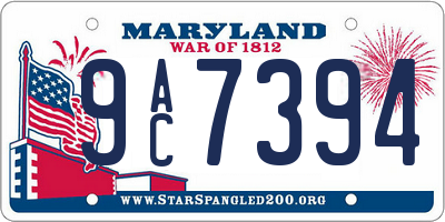 MD license plate 9AC7394