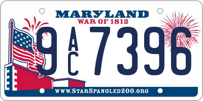 MD license plate 9AC7396