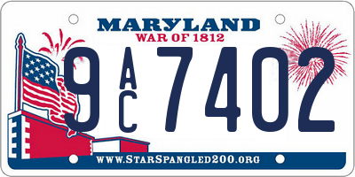 MD license plate 9AC7402
