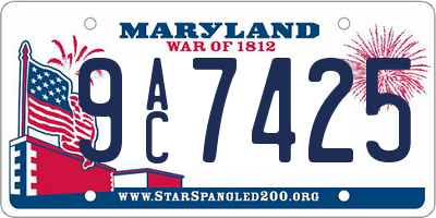 MD license plate 9AC7425