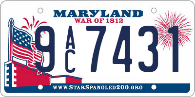 MD license plate 9AC7431