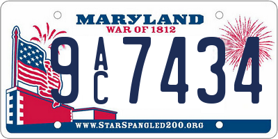 MD license plate 9AC7434