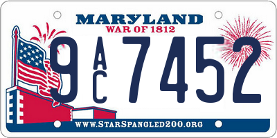 MD license plate 9AC7452