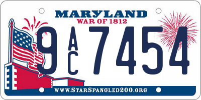 MD license plate 9AC7454