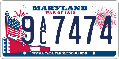 MD license plate 9AC7474