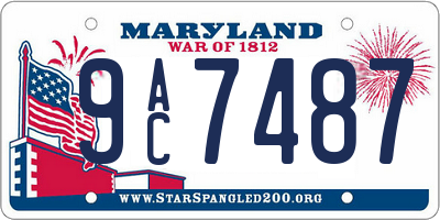 MD license plate 9AC7487