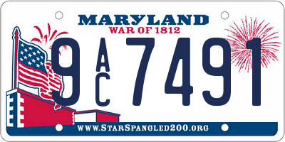 MD license plate 9AC7491