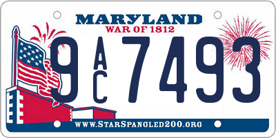 MD license plate 9AC7493
