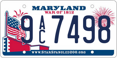 MD license plate 9AC7498