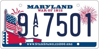 MD license plate 9AC7501