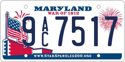 MD license plate 9AC7517