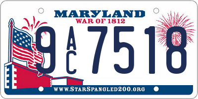 MD license plate 9AC7518