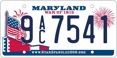 MD license plate 9AC7541