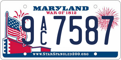 MD license plate 9AC7587