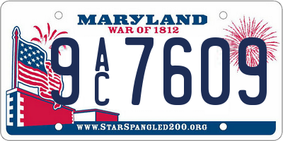 MD license plate 9AC7609