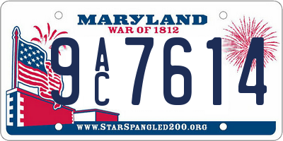MD license plate 9AC7614