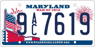 MD license plate 9AC7619