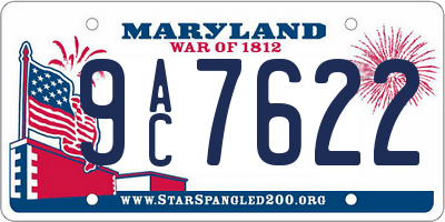 MD license plate 9AC7622