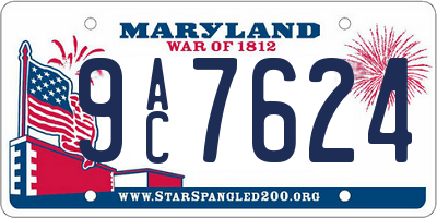 MD license plate 9AC7624