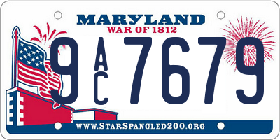 MD license plate 9AC7679