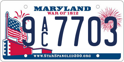 MD license plate 9AC7703