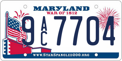 MD license plate 9AC7704