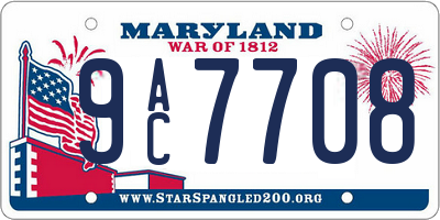 MD license plate 9AC7708