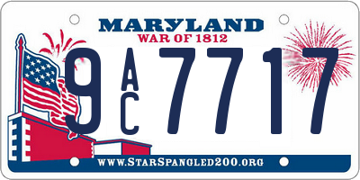 MD license plate 9AC7717