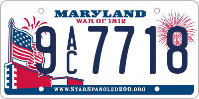 MD license plate 9AC7718