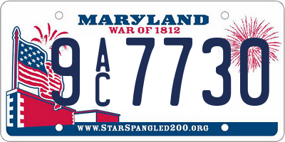 MD license plate 9AC7730