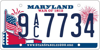 MD license plate 9AC7734