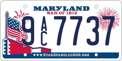 MD license plate 9AC7737