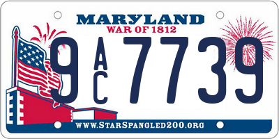 MD license plate 9AC7739