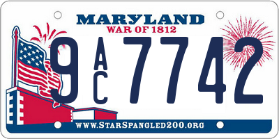 MD license plate 9AC7742