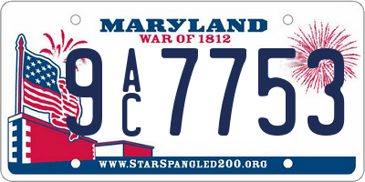 MD license plate 9AC7753