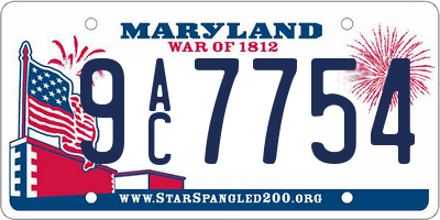 MD license plate 9AC7754