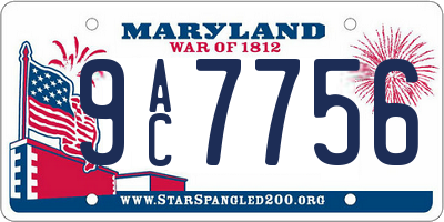 MD license plate 9AC7756