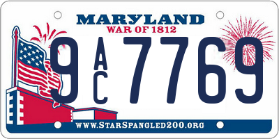 MD license plate 9AC7769