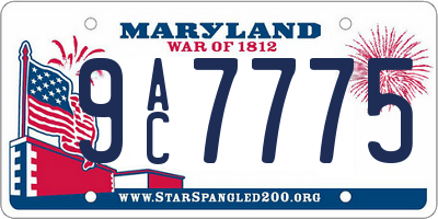 MD license plate 9AC7775