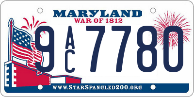 MD license plate 9AC7780
