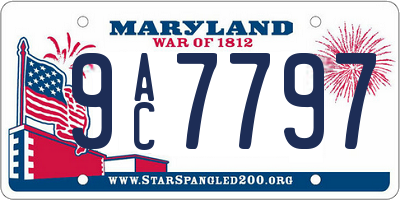 MD license plate 9AC7797