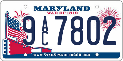 MD license plate 9AC7802