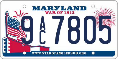MD license plate 9AC7805