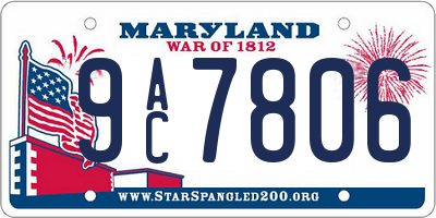 MD license plate 9AC7806