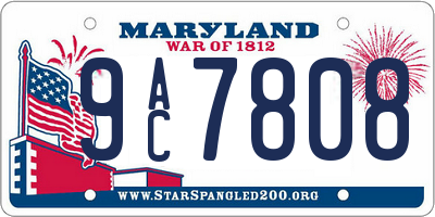MD license plate 9AC7808