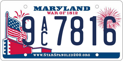 MD license plate 9AC7816