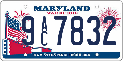 MD license plate 9AC7832