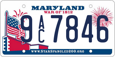 MD license plate 9AC7846