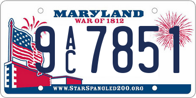 MD license plate 9AC7851