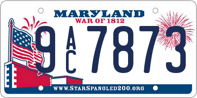 MD license plate 9AC7873